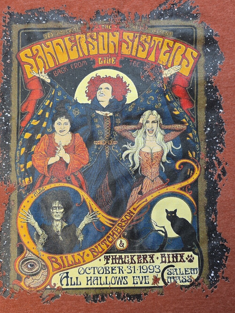 Hocus Pocus Rust Orange Sanderson Sisters Graphic Tee XL Halloween